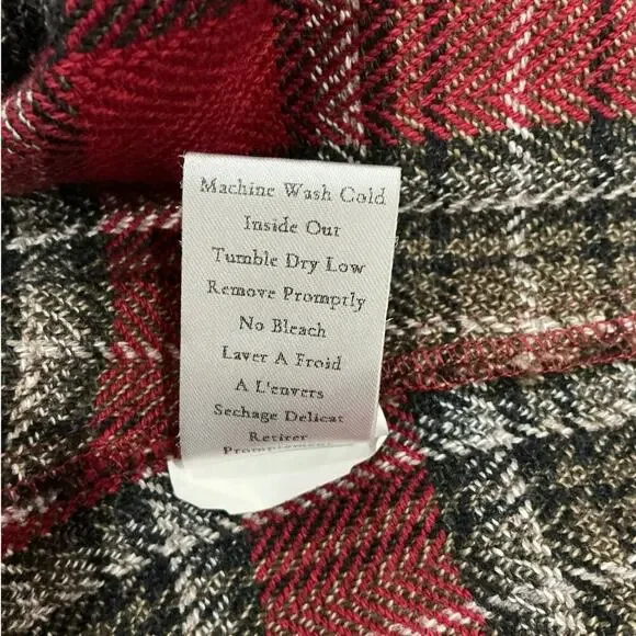 Frank & Eileen McLoghlin Utility Jacket Red Black Textured Flannel Size XS Small - Picture 14 of 14
